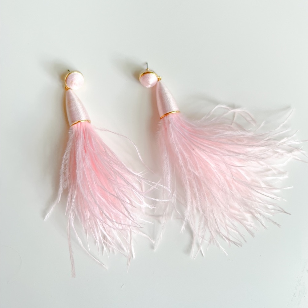 Bauble Bar Pink Feather Earrings